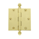 3.5" dia Door Hinge w/Acorn Finial - Polished Brass