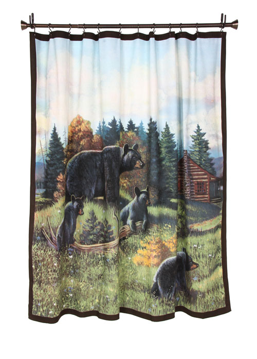 Black Bear Lodge Shower Curtain