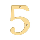 Solid Brass - House Number - Five