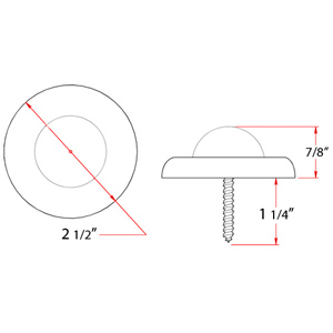 Convex Flush Bumper - 2 1/2" Diameter