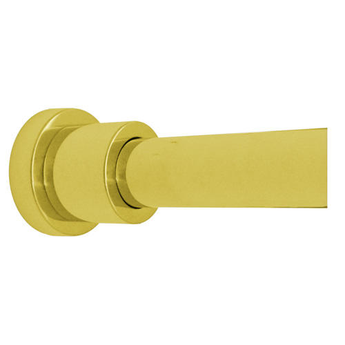 Round, Contemporary Satin Brass Shower Rod