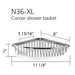 11.25" Corner Shower Basket - Antique Gold
