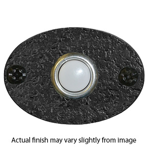 RLJBP - Bean Door Bell Button - Rough Iron