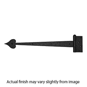 17" Heart Strap Hinge - Half-Surface Mounting - Rough Iron