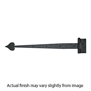 20.5" Heart Strap Hinge - Half-Surface Mounting - Rough Iron