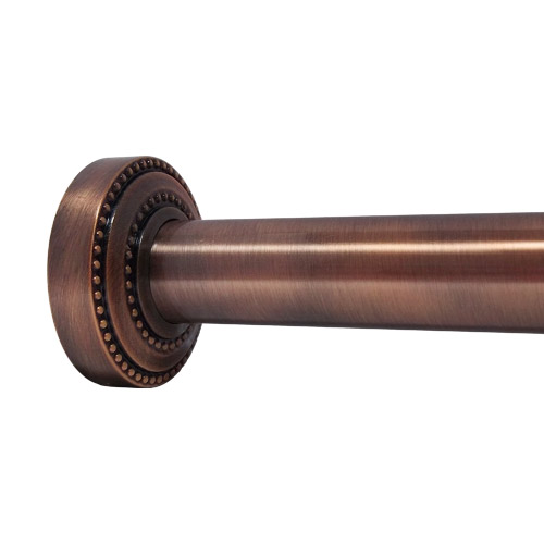 Dotted Bracket Shower Curtain Rod In The Antique Copper Finish - Copper Shower Curtain Rod Brackets
