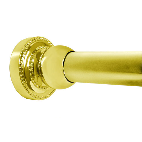 Deluxe Dotted Shower Rod Polished Brass