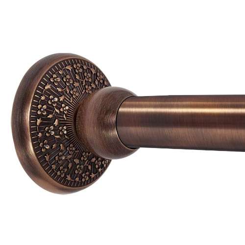 60" Shower Rod Deluxe Floral Antique Copper