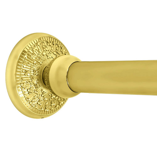 36" Shower Rod Deluxe Floral Polished Brass
