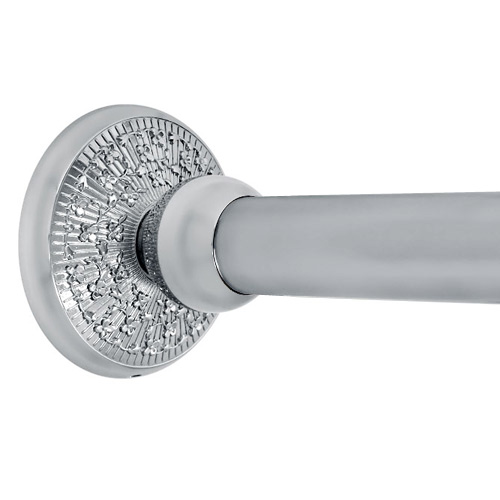 Deluxe Floral Shower Rod in Polished Chrome