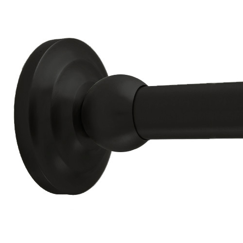 48" Shower Rod Deluxe Traditional Flat Black