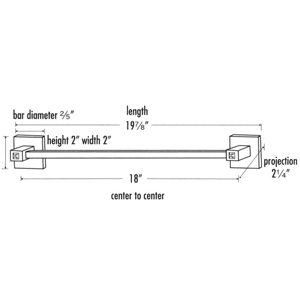 C8420-18 - Contemporary Square Crystal - 18" Towel Bar