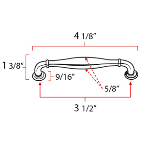 A726-35 - Charlie's - 3.5" Cabinet Pull