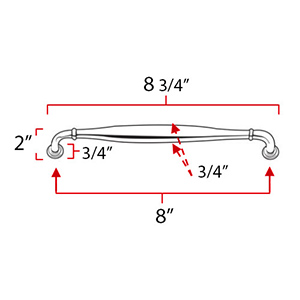 D726-8 - Charlie's - 8" Appliance Pull