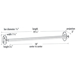 A8020-18 - Classic Traditional - 18" Towel Bar