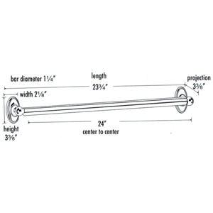 A8023-24 - Classic Traditional - 24" x 1.25" Grab Bar