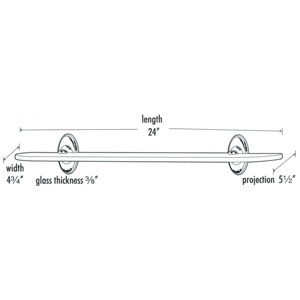 A8050-24 - Classic Traditional - 24" Glass Shelf