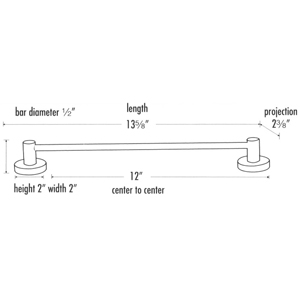 A8320-12 - Contemporary Round - 12" Towel Bar