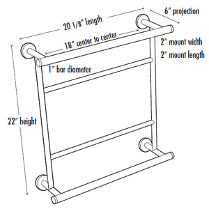 A8328-18 - Contemporary Round - 18" Hospitality Towel Rack