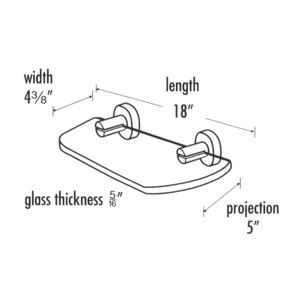 A8350-18 - Contemporary Round - 18" Glass Shelf