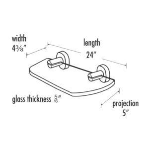 A8350-24 - Contemporary Round - 24" Glass Shelf