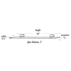 A8450-24 - Contemporary Square - 24" Glass Shelf