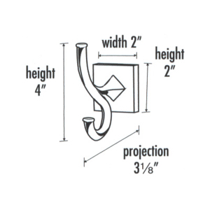 A8499 - Contemporary Square - Double Robe Hook