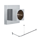 36" x 48" - Contemporary Square Flange - Corner Shower Rod