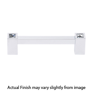 C718-35 - Contemporary Square Crystal - 3.5" Cabinet Pull