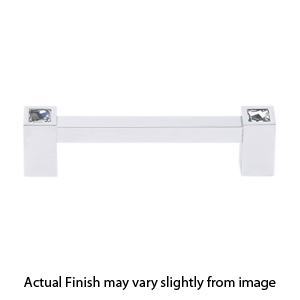 C718-4 - Contemporary Square Crystal - 4" Cabinet Pull