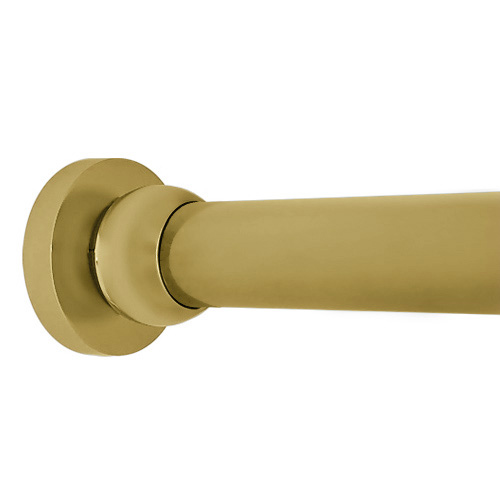 Contemporary Round - Shower Rod - Satin Brass