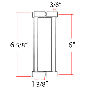 G718 - Contemporary Square - Back-to-Back Shower Door Pull