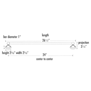 A9022-24 - Embassy - 24" x 1" Grab Bar