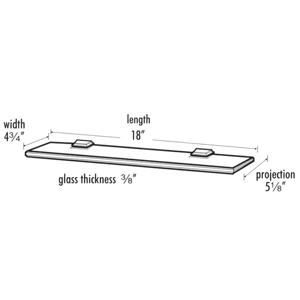 A7950-18 - Geometric - 18" Glass Shelf