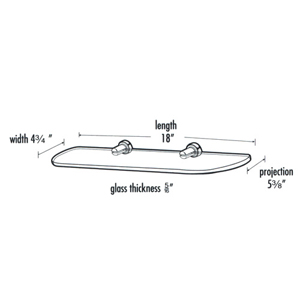 A8750-18 - Infinity - 18" Glass Shelf