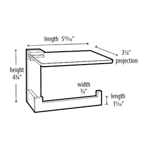 A6465R - Linear - Right Hand Tissue Holder w/ Glass Shelf