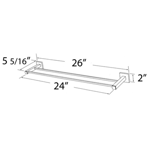 A8425-24 - Contemporary Square - 24" Double Towel Bar