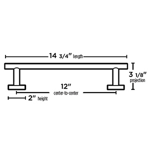 A9420-12 - Vita Bella - 12" Towel Bar w/ Knurled Bar