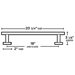 A9320-18 - Vita Bella - 18" Towel Bar w/ Smooth Bar