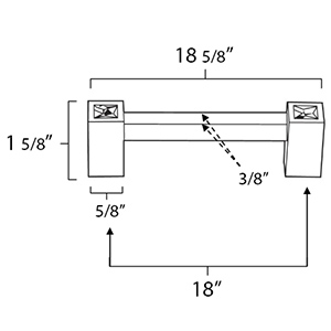 CD718-18 - Contemporary Square Crystal - 18" Appliance Pull