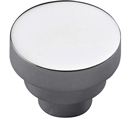 MT3624-032 BLK - Stepped - 1.25" Round Cabinet Knob