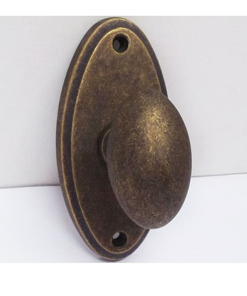 Oval/ Carlisle Door Knob w/ Rosette - Antique Brass
