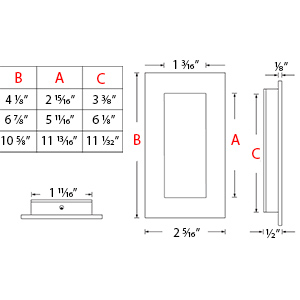 C1855 - Modern Rectangular Flush Door Pull
