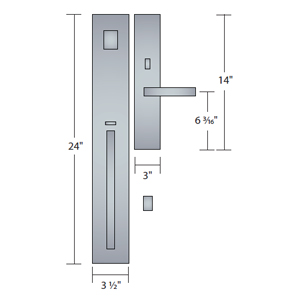 Urban Mortise Grip x Right-Hand Lever Door Entryset