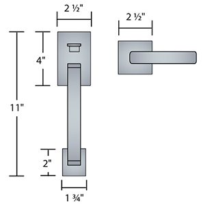 Urban Tubular Sectional Grip x Left-Hand Lever Door Entryset