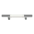 280 - Zanzibar - 3" Cabinet Pull - White Leather/ Polished Chrome