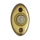 Oval Bell Button - Satin Brass