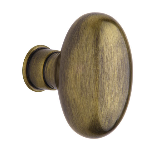 Oval Door Knobs - Antique Brass