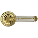 Baldwin Passage Crystal Door Levers w/ Round Rosette - Polished Brass