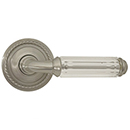 Baldwin Passage Crystal Door Levers w/ Rope Rosette - Satin Nickel